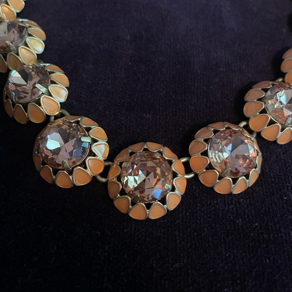 J Crew Cupcake Necklace Crystal Cabochons Enamel - Picture 2 of 5